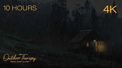 THUNDERSTORM in a Cozy HILLSIDE CABIN | Rainstorm Ambience | RELAX | STUDY | SLEEP | 10 Hours
