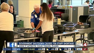 Government shutdown affecting TSA at airports nationwide