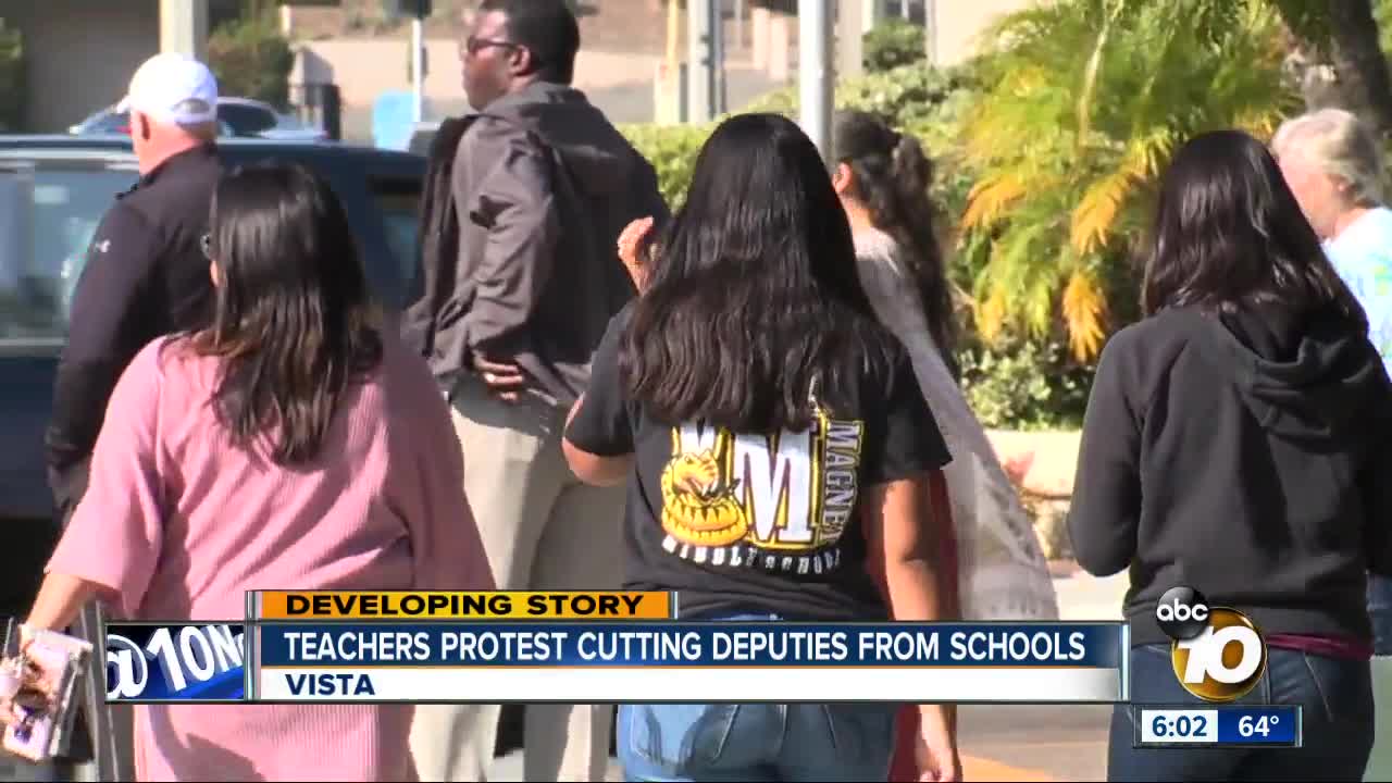 Teachers protest cutting deputies from schools