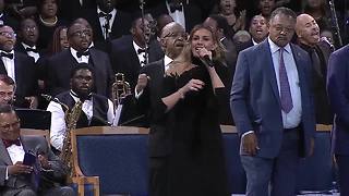 Faith Hill sings at Aretha Franklin's funeral