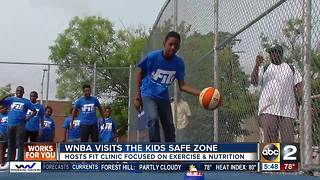 WNBA players visit Kids Safe Zone