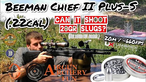 Beeman Chief II Plus-S .22cal// Can it shoot 28.24gr Umarex Brimstone slugs? [AirgunArcheryFun]