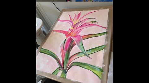 Painting Large Wall Art Botanicals with Acryla Gouache