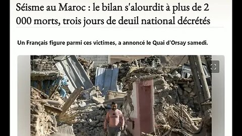 Séisme au Maroc : le bilan s'alourdit à plus de 2 000 morts, trois jours de deuil national décrétés