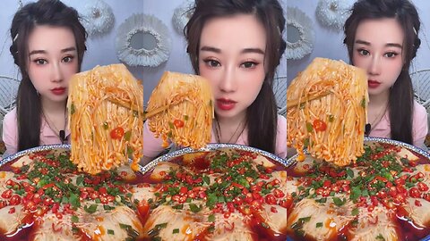 Asmr Eating Spicy Enoki Mushroom | 팽이버섯 먹방 | Enoki Mushroom | Chinese Food Mukbang