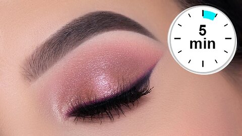 5 MINUTE Soft Glam Eye Makeup Tutorial | Rose Gold Eye Look