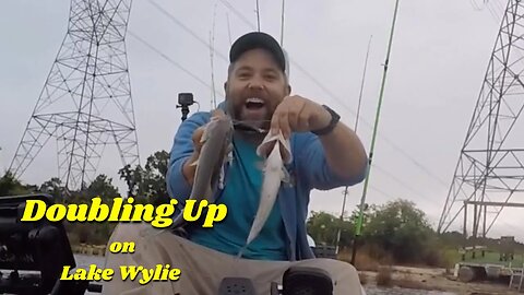 Doubling Up on a Whopper Plopper - Topwater Action - Kayak Bass Fishing Lake Wylie - Fun Fishing