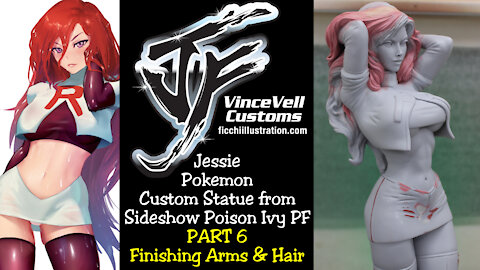 Jessie Pokemon Custom Statue Part 6 FInishing Up Sculpt Work Arms & Head