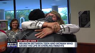 Reunion between teen and woman who saved his life