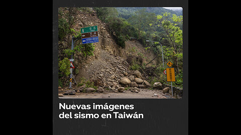 Momento en que coches quedan bloqueados en estructuras de control de aludes durante sismo en Taiwán