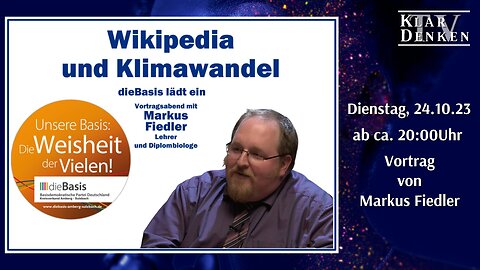 Premiere: Vortrag von Markus Fiedler - Wikipedia und Klimawandel
