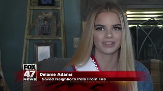 Teen saves neighbor's pets from fire