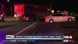 One person detained in moving truck crash on Cape Coral Parkway crash overnight