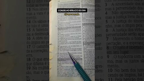 CONSELHO BÍBLICO DO DIA!