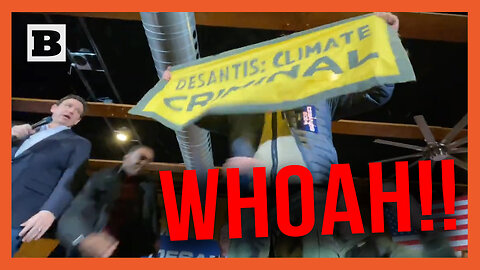 Iowa Countdown! Climate Protester Tackled After Crashing DeSantis Event