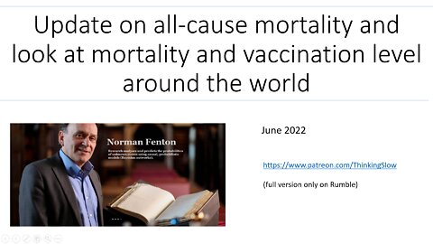 All cause mortality analysis vaccinated v non-vaccinated with Prof Fenton