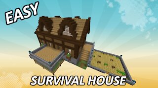 How To Build A Survival House In Minecraft I Build Tutorial #1