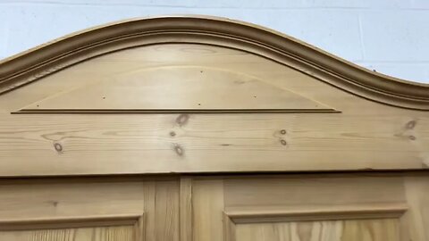 Tall Arched Top Antique Pine Double Wardrobe Dismantles (W0801F) @PinefindersCoUk