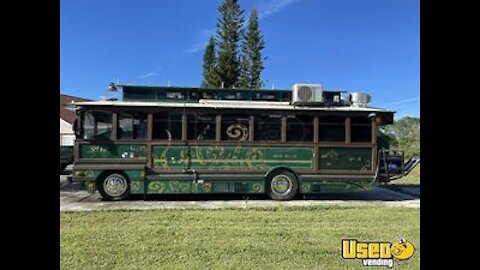 Licensed 2001 Chance Coach 28' Trolley Food Truck with Unused 2020 Kitchen for Sale in Florida