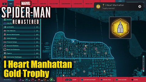 Marvel's Spider-Man Remastered PS5 - I Heart Manhattan Trophy Guide (100% complete all districts)