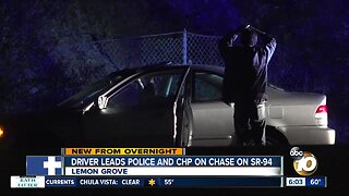 Driver, passenger taken into custody after chase in Lemon Grove