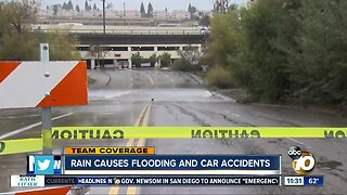 Rain causes flooding and accidents