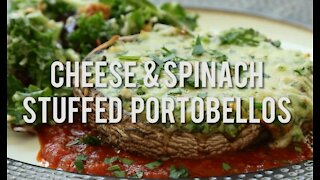 Chesse & Spinach Stuffed Portobellos - Recipe