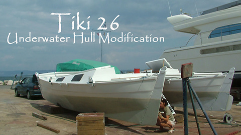 Tiki 26 Catamaran Underwater Hull Modification
