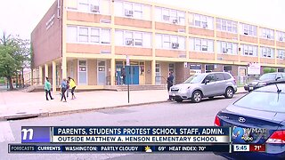 Parents, students protest school staff, administration at Matthew A. Henson Elementary School