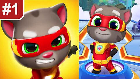 Talking Tom Hero Dash Gameplay #1 | Superhero Tom in RED SUIT