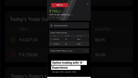 OPTIONS TRADING WITH ‘0’ EXPERIENCE - DAY 3
