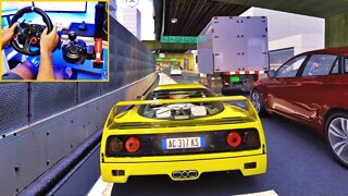 FERRARI F40 STAGE 3 IN STREET TRAFFIC ACCIDENT WITH VW BEETLE