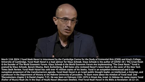 Yuval Noah Harari | "Is It Possible to Build a Global Order Which Is Based On Shared Values & Cooperation? This Is the Good Side of Having An Existential Threat...A.I. Really Is An Alien Invasion. A.I. Stands for Alien Intelligence." - Yuval
