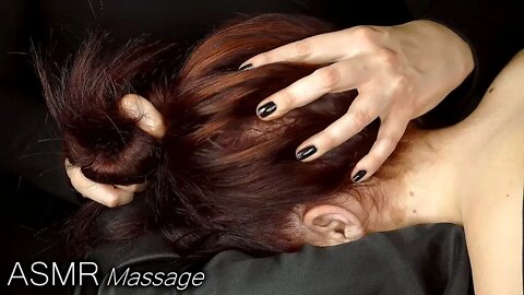 ASMR Sleepy Scalp Massage & Whispering ♥ Black Nails & Red Hair for Fall/Winter Feels, Ultra-Close