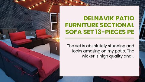 Delnavik Patio Furniture Sectional Sofa Set 13-Pieces PE Rattan Patio Conversation Set w43in G...