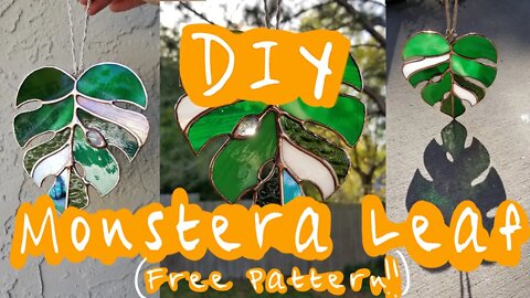 FREE Digital Pattern & GIVEAWAY :: DIY Stained Glass Monstera Leaf