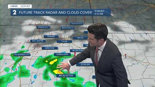 Chance for a few showers south Sunday morning