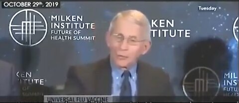 Fauci Oct. 2019 at Milken Institute: He explains a pandemic is needed to introduce mRNA