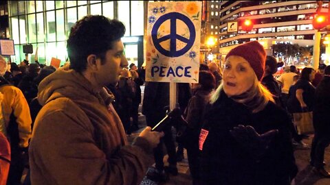 Interviewing People At The No War With Iran Protest