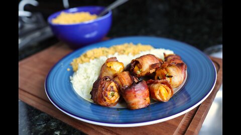 Franbacon na Airfryer. Fácil, rápido e delicioso!