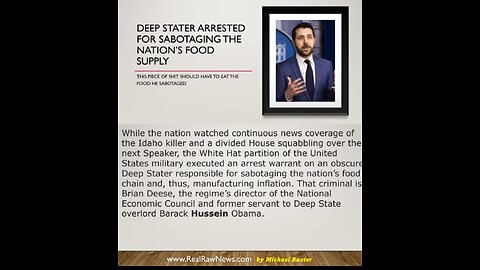 DEEP STATER ARRESTED FOR SABOTAGING THE NATIONS FOOD SUPPLY