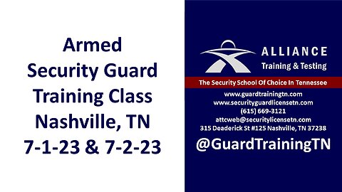 Get Trained for Your Armed Security Guard License in Nashville TN with Alliance Training and Testing