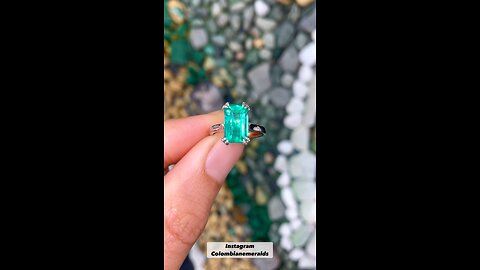 Hand crafting 3 carat emerald cut Colombian emerald classic double prong engagement ring 14K gold