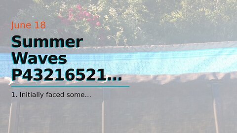 Summer Waves P43216521 32ft x 16ft x 52in Outdoor Rectangular Frame Above Ground Swimming Pool...