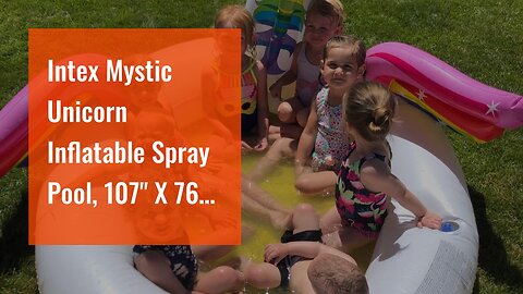 Intex Mystic Unicorn Inflatable Spray Pool, 107" X 76" X 41", for Ages 2+ , White