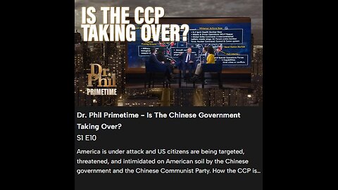 Dr. Phil Primetime - Is The Chinese Government Taking Over?