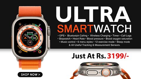 Buy Premium Ultra Watch (Series 8) with GPS + Bluetooth Calling Smartwatch Apple Logo #smartwatch