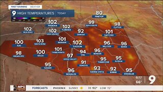 Triple digit heat continues today