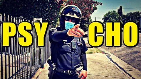 Crazy Cop Says "Fight-Me", Jumps Around, Childish Disgrace Takes Ride-Of-Shame First Amendment Audit