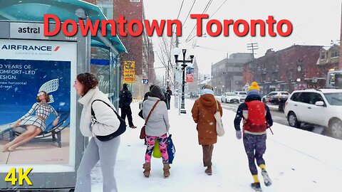 【4K】Downtown Toronto Canada 🇨🇦 Snow walk